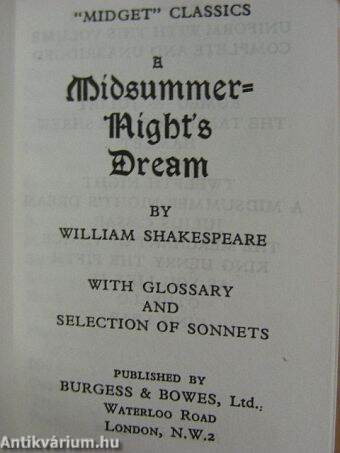 A Midsummer-Night's Dream (minikönyv)