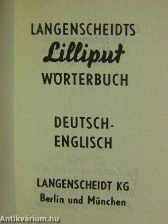 Langenscheidt Lilliput Wörterbuch Deutsch-Englisch (minikönyv)
