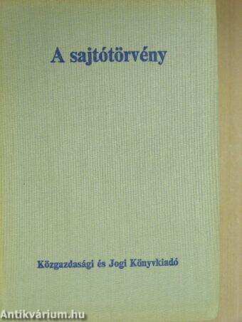 A sajtótörvény