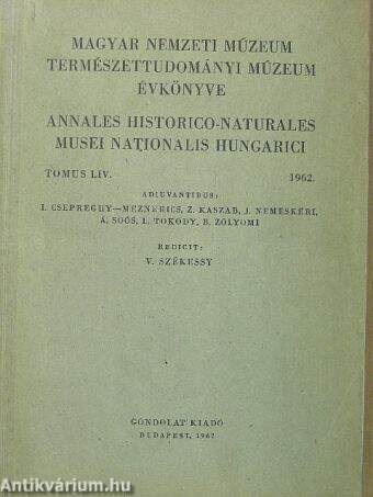Magyar Nemzeti Múzeum-Természettudományi Múzeum évkönyve 1962.