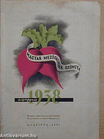 Magyar Mezőgazdák Szövetkezete Árjegyzék 1938