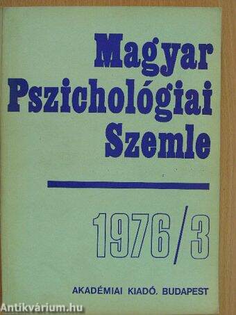 Magyar Pszichológiai Szemle 1976/3.