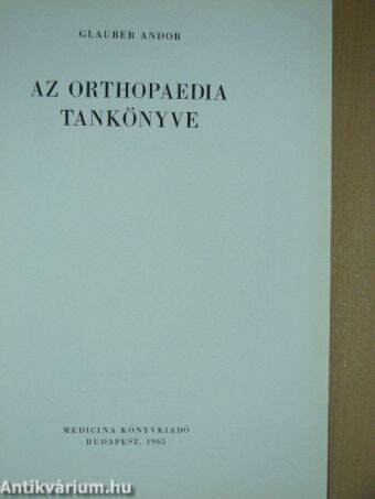 Az orthopaedia tankönyve