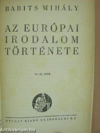 Az Európai Irodalom Története