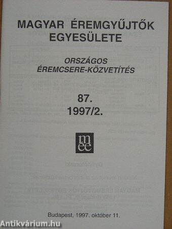Országos éremcsere-közvetítés 1997/2.