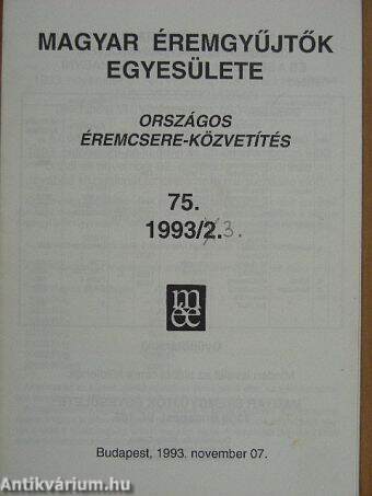 Országos éremcsere-közvetítés 1993/3.