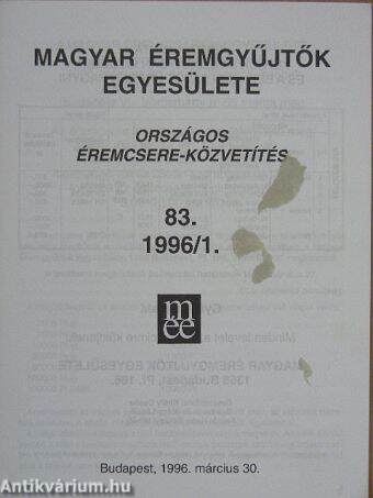 Országos éremcsere-közvetítés 1996/1.