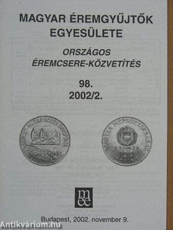 Országos éremcsere-közvetítés 2002/2.