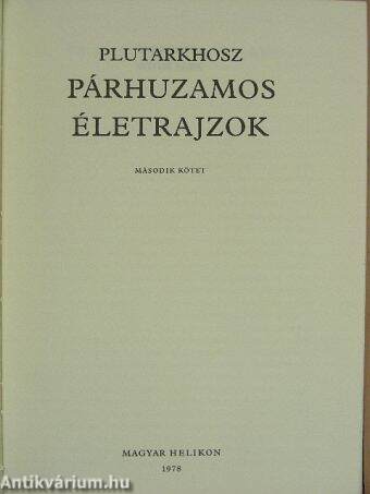 Párhuzamos életrajzok II.