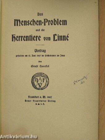 Das Menschenproblem und die Herrentiere von Linné (gótbetűs)