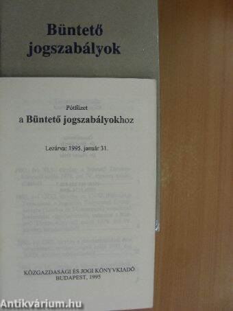 Büntető jogszabályok