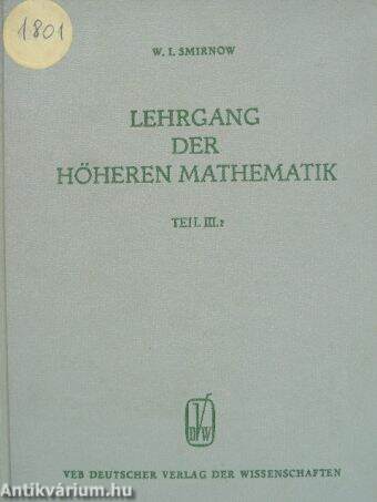 Lehrgang der höheren Mathematik III/2