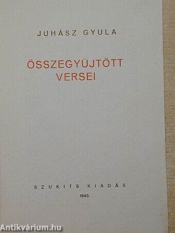 Juhász Gyula összegyűjtött versei