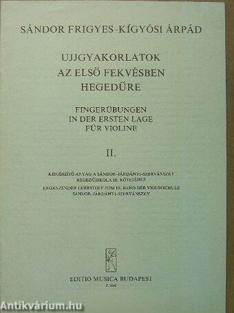 Ujjgyakorlatok az első fekvésben hegedűre II.