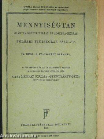 Mennyiségtan IV.