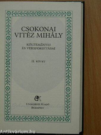 Csokonai Vitéz Mihály költeményei és versfordításai II. (töredék)