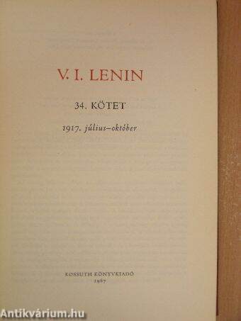V. I. Lenin összes művei 34.