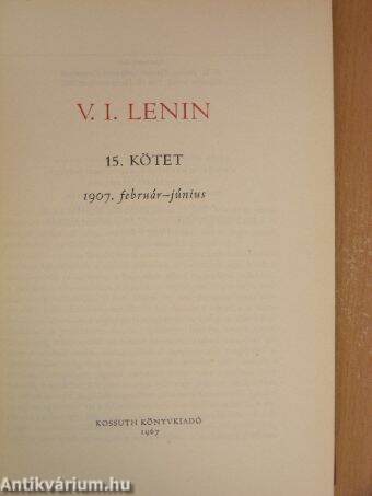 V. I. Lenin összes művei 15.