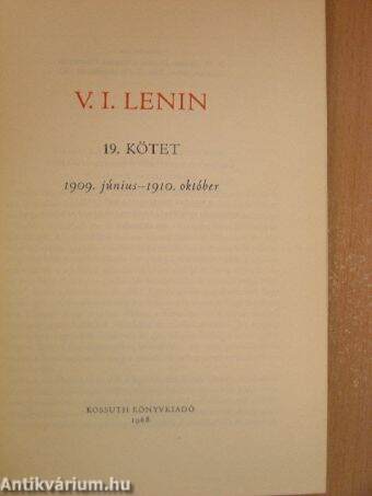 V. I. Lenin összes művei 19.