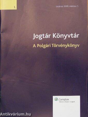 Jogtár Könyvtár - A Polgári Törvénykönyv