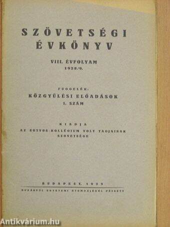 Szövetségi Évkönyv 1928/9.