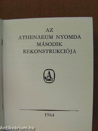 Az Athenaeum Nyomda második rekonstrukciója (minikönyv) (számozott)