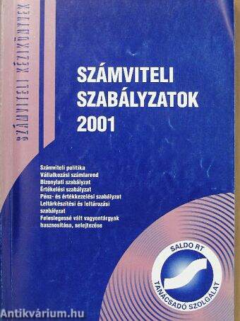 Számviteli szabályzatok 2001