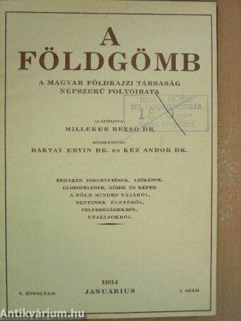 A Földgömb 1934. január-december