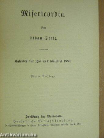 Die Nachtigall Gottes/Misericordia/Die vornehmste Kunst/Die acht Seligkeiten/Wer ist wie Gott?/Die Schule Gottes/Geister-, Stern- und Menschenwelt/Witterungen der Seele (gótbetűs)