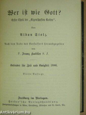 Die Nachtigall Gottes/Misericordia/Die vornehmste Kunst/Die acht Seligkeiten/Wer ist wie Gott?/Die Schule Gottes/Geister-, Stern- und Menschenwelt/Witterungen der Seele (gótbetűs)