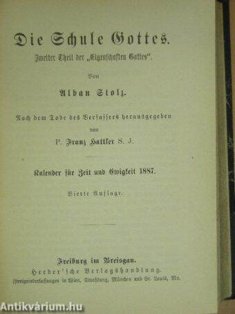 Die Nachtigall Gottes/Misericordia/Die vornehmste Kunst/Die acht Seligkeiten/Wer ist wie Gott?/Die Schule Gottes/Geister-, Stern- und Menschenwelt/Witterungen der Seele (gótbetűs)