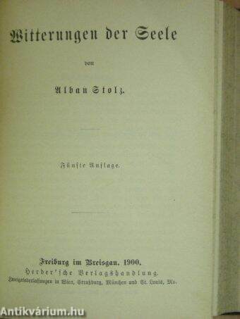 Die Nachtigall Gottes/Misericordia/Die vornehmste Kunst/Die acht Seligkeiten/Wer ist wie Gott?/Die Schule Gottes/Geister-, Stern- und Menschenwelt/Witterungen der Seele (gótbetűs)