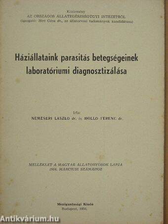 Háziállataink parasitás betegségeinek laboratóriumi diagnosztizálása