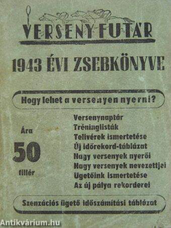 A Versenyfutár 1943 évi zsebkönyve