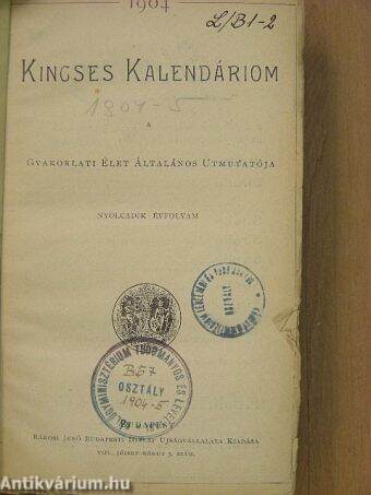 Kincses Kalendáriom 1904-1905.