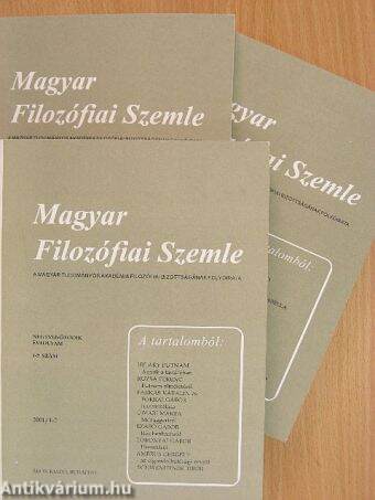 Magyar Filozófiai Szemle 2001/1-4.