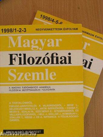 Magyar Filozófiai Szemle 1998/1-6.