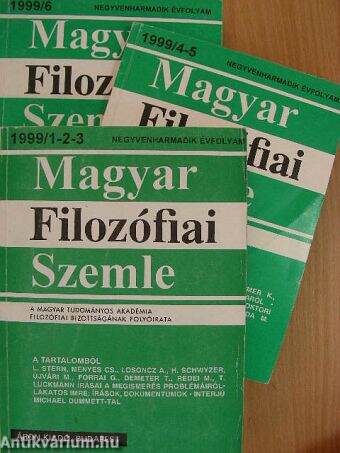 Magyar Filozófiai Szemle 1999/1-6.