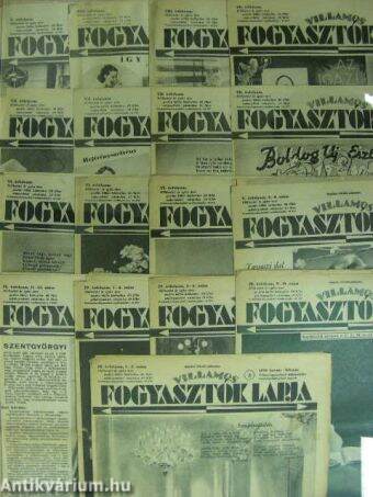 Villamos Fogyasztók Lapja 1936-1941., 1943. (vegyes számok) (17 db)