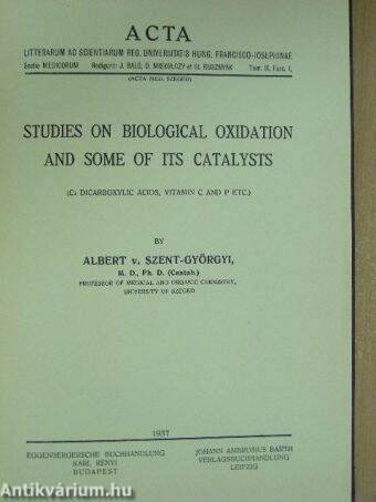 Studies on Biological Oxidation and some of its catalysts