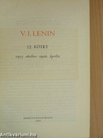 V. I. Lenin összes művei 12.