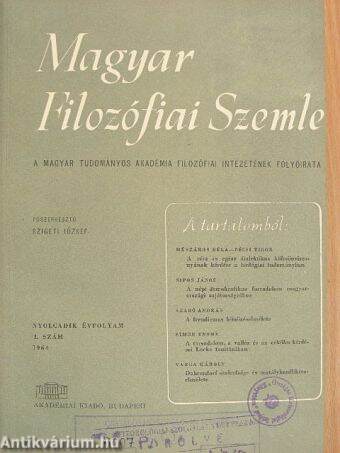 Magyar Filozófiai Szemle 1964/1-6.