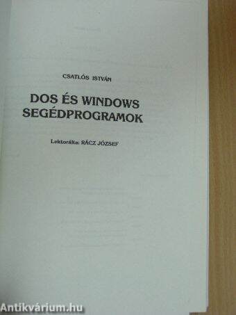 DOS és Windows segédprogramok
