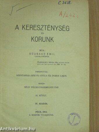 A kereszténység és korunk III. (töredék)