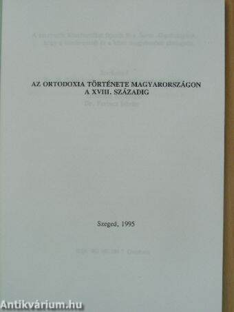 Az ortodoxia története Magyarországon a XVIII. századig 