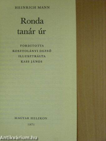 Ronda tanár úr