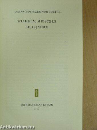 Wilhelm Meisters Lehrjahre