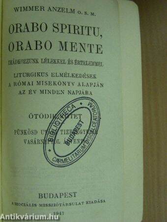 Orabo spiritu, orabo mente V. (töredék)