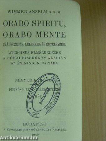 Orabo spiritu, orabo mente IV. (töredék)