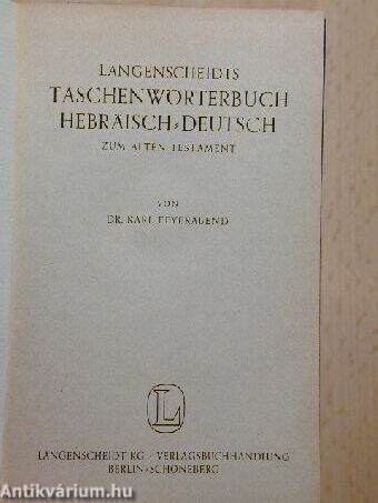 Taschenwörterbuch Hebraisch-Deutsch